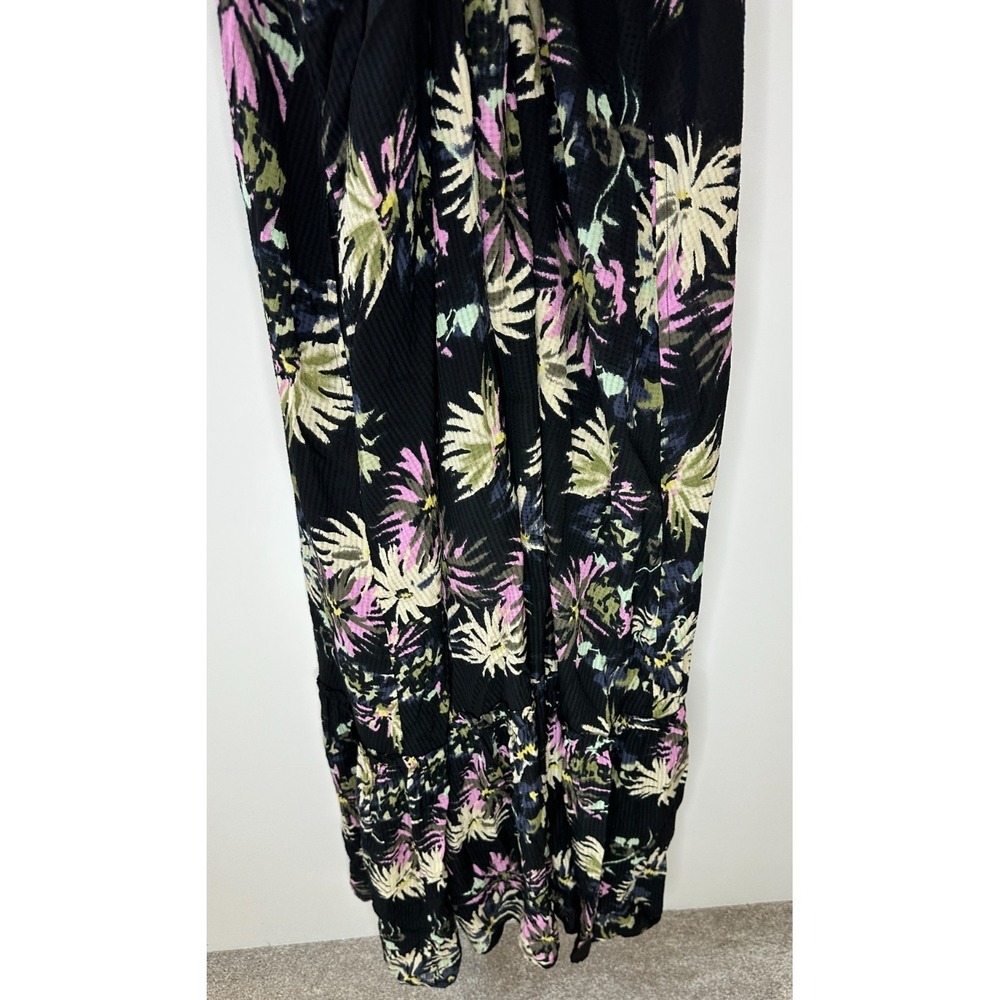 NEW Scotch & Soda Floral Tiered Maxi Dress Black Pink Tassels Pockets 38 US M 8 - Picture 15 of 16